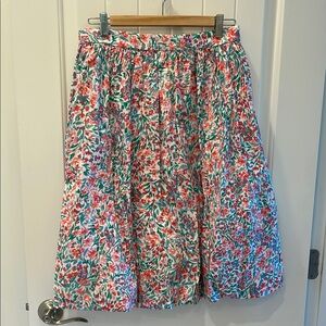 J. Crew Pink and Blue Balloon Midi Skirt